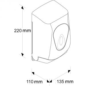 Pojemnik na papier toaletowy w listkach Merida TOP z tworzywa ABS,okienko szare
