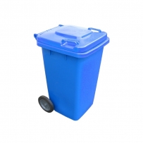 Duży pojemnik na odpady z tworzywa sztucznego z pokrywą, poj. 100l, niebieski